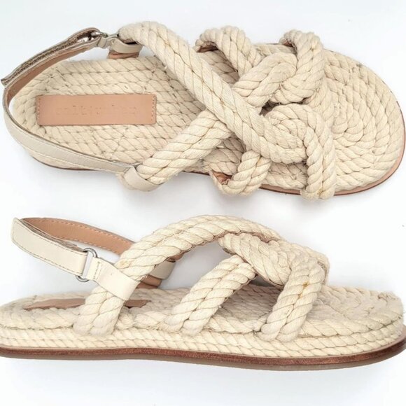 Salt and Umber SANSA - NATURAL Vegan Rope Nautical Knot Slingback US 9 / EU 40 - Picture 5 of 9